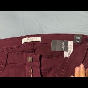 Burgundy Abercrombie and Fitch jeans